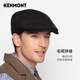 Kenmont comfortable thickened warm retro forward peaked cap men's autumn and winter color plaid woolen beret black M 59c (adjustable)