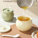 KINGXIAOJING German lard jar household high temperature resistant ceramic with lid kitchen oil spicy pepper seasoning jar. Creamy white small size is recommended to contain salt/seasoning/oil spicy pepper, etc. 400ml