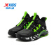 XTEP children's shoes winter velvet campus training basketball sports cotton shoes black/fluorescent electric green 35