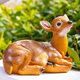 Leaves move with the wind in the outdoor courtyard, simulated sika deer ornaments, resin animal model sculptures, garden furnishings, desktop entrance decorations, small sika deer
