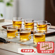 YIHUTEA glass cup heat-resistant small tea cup tea set accessories thickened Kung Fu flower tea cup set home office water cup 6-piece set (100ml)