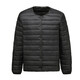 Lightweight down cotton jacket for men with short inner lining, autumn and winter new casual warm collarless inner and outer cotton coat black 2XL 135-150Jin Jin is equal to 0.5 kg