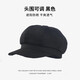 Zhehan beret suitable for women with small head circumference. 2025 new size. Large head circumference. Pointed hat makes the face smaller. Spring, summer and autumn. Pure cotton octagonal hat black. L plus size. Head circumference 59-62c.