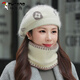 Woodpecker rabbit fur hat for women winter fashion woolen hat bud hat for middle-aged and elderly mothers warm knitted hat thickened beret beige one size only hat
