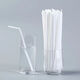 Disposable independent packaging straw transparent bent tube straight tube plastic straw milk tea drink stirring stick straight tube 5*195mm independent paper packaging 100 pieces