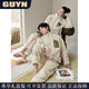 GUYN Antistatic Couple Pajamas Women's Autumn and Winter Thickened Imitation Lamb Velvet Men's Home Clothing Set 62786 Mi Xing-Female M