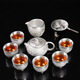 Jiaomingtang 999 sterling silver Kung Fu tea set gift set for leaders and elders to retire, housewarming and retirement practical festival Baifu silver set 10 pieces