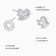 Chao Acer Instantly Rich Platinum Earrings for Women PT950 Earrings Sparkling Zodiac Horse Birthday Gift Priced at 230 Yuan 2.1g, One Pair