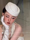 Jiyu Retro Baroque White Beret French Hepburn Style Dress Hat Exquisite Fashion Top Hat New Accessories White Retro Baroque Top Hat