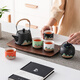 Zhenchu Ju tea set complete set Teacher's Day gift teacup tea can Chinese style cultural and creative souvenir business birthday men Yuanshan black pottery complete tea set Lift kettle + host cup + tea can