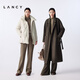 LANCY wool cow down new winter high collar loose soft short wool sweater oatmeal milk color M