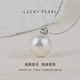 Fortunate pearl pendant 18K gold moissanite princess style Edison freshwater pearl pendant 10-13mm necklace 18K gold moissanite Edison pearl 10-11mm perfect round/strong light free silver chain