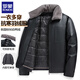 ROMON Men's Leather Jacket Winter Thickened Warm Leather Jacket Removable Liner Fur Collar Men's Jacket Men's Top Black 2XL (180) (Recommended weight 125-145 Jin Jin equals 0.5 kg)