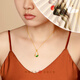 Mingzuan International 18K gold Hetian jade gourd pendant female au750 pendant necklace clavicle chain new birthday gift for girlfriend