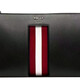 BALLY autumn and winter men's classic simple red and white striped clutch bag wallet men's gift black