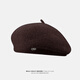 Fat Donglai's same beret women's woolen autumn and winter 2025 new Internet celebrity large head circumference sun hat, small face, warm, brown, spring and autumn style, M adjustable (55-59c) suitable for normal head circumference