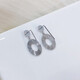 Lao Fengxiang platinum earrings minimalist geometric earrings as a gift for your girlfriend as a gift platinum jewelry platinum about 5.17g