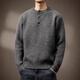 LUMILOTUS light luxury new brand high-end American retro wool sheep blended Henry collar sweater men's winter new thickening protection dark gray M suitable for 100-120Jin Jin equals 0.5 kg