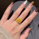 Sea Rover gold blooming flower tower ring for women new 999 solid gold engagement wedding ring birthday gift for girlfriend Gold blooming flower tower ring gold weight about 5.1g