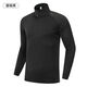 Fitness clothes for men and women in spring and autumn quick-drying long-sleeved running sports and cycling clothes training stand-up collar half-zip sweatshirt basic black M M recommended body weight 95-120 Jin Jin equals 0.5 kg