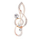 Diamond-encrusted musical note fashion brooch anti-exposure corsage brooch music symbol simple and versatile clothing accessories surround musical note-silver
