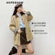 Red Sleeve Retro Casual Windbreaker 2025 Autumn New Women's Barn Style Contrast Color Plaid Splicing Lapel Temperament Jacket Khaki 3038 S