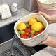 Kamanpai sink drain basket kitchen living room household fruit plate simple double-layer plastic vegetable basket cream white 2-piece set medium size
