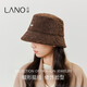 Lanno Maillard Fisherman Hat Lamb Wool 2024 Autumn and Winter New Windproof and Warm Large Hat with Face Showing Small Basin Hat Beige M (56-58cm)