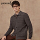 Judger 100% sheep wool men's wool sweater cardigan 2025 autumn and winter new business casual lapel sweater jacket
