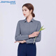 JEANSWEST shirt women's bamboo fiber long-sleeved formal wear winter Korean style slim fit versatile stretch shirt women gray 39