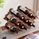 Tanbeiman red wine display rack red wine rack storage rack grid home installation-free wine rack ornaments small wine cabinet multiple bottles of wine desktop simple installation-free foldable primary color - three layers (thickened pure bamboo) 6 bottles