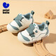 Minibala children's shoes, children's toddler shoes, autumn new baby lightweight and comfortable casual soft-soled non-slip functional shoes for boys and girls, white and green, size 21, suitable for feet length 13.0-13.5cm