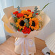 Flowers from the same city, sunflowers and roses mix and match bouquets for birthday gifts for girlfriends, best friends and elders. Flowers from the flower shop. Heart to the warm sunshine丨3 sunflowers and orange Barbie mix and match bouquets
