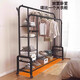 Clothes rack floor-standing bedroom home double pole clothes drying rack indoor clothes coat rack thick balcony clothes pole 130cm black single pole + storage rack