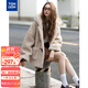 TonLion 2025 Winter Women's Hooded Horn Button One-Hand-Length Imitation Lamb Wool Jacket