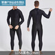 Zailu thickened cold-proof wetsuit men's one-piece long-sleeved trousers warm swimsuit snorkeling surfing suit swimming pool wet winter 1 point 5MM male 1283 black S S size recommended height 160-168 weight 85-95 Jin Jin is equal to 0.5 kg
