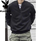 Playboy (PLAYBOY) Japanese retro autumn and winter men's Henry collar long-sleeved shirt warm casual pullover sweatshirt large size gray high quality regular L