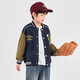 Duojia Little Bear Contrast Color Baseball Uniform Boys American Jacket 2025 Spring and Autumn Style Stiff and Shape-Proofing Children's Jacket