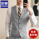 ROMON suit vest men's slim groomsmen suit brotherhood wedding suit men's business professional vest vest men's black vest 5XL (60)
