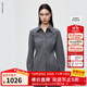Langzi Cashmere Series 100 Pure Wool Commuting Style Simple Shirt Women's Tops 2025 Winter New Style Medium Gray XL