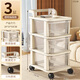 Jiajiesi floor-standing storage rack household snack toy storage cabinet drawer-type mobile multi-layer storage rack trolley transparent drawer model three-layer high cabinet