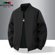 Spring and Autumn New Jacket Men's Loose Solid Color Versatile Couple Jacket Baseball Jacket Top Waterproof Jacket Men JK668 Black Special Offer L