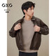 GXG Men's American Leather Jacket Unisex 2024 Autumn New Jacket Brown 170/M