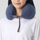 MUJI Self-operated Limited Comfort Neck Pillow-Blue Gray Stripe U-shaped Pillow Neck Pillow Aircraft Travel Pillow Neck Pillow