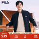 FILA official men's knitted casual zipper jacket autumn and winter stand collar business men's commuter jacket Legend Blue-NV L 175/96A