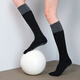Duweck five-finger pressure socks yoga professional non-slip Pilates training indoor sports split-toed calf long tube contrasting color black