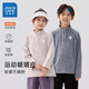 Jeanswest Nuo Nuo clothing girls long-sleeved T-shirt autumn and winter children's sports tops plus velvet warm boys outdoor training clothing