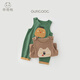 Guiqi Xiong pure cotton overalls spring and autumn baby jumpsuits children's outdoor casual pants baby autumn trousers Christmas green/radish 90