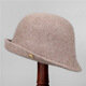 Woodpecker (TUCANO) woolen hat for women in autumn and winter, mother's versatile solid color curled edge small fisherman hat, fashionable and warm woolen hat, mocha color M (56-58cm)