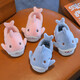 New Autumn and Winter Children's Cotton Slippers for Boys and Girls Indoor Cartoon Shark Slippers for Girls Baby Bag Heels Cotton Shoes Upgraded Version - Pink - Cotton 12 26/27 Size Inner Length 16CM